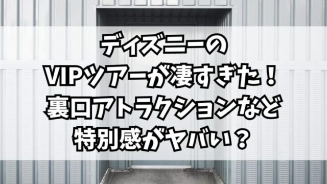 ディズニーのVIPツアーが凄すぎた！裏口アトラクションなど特別感がヤバい？