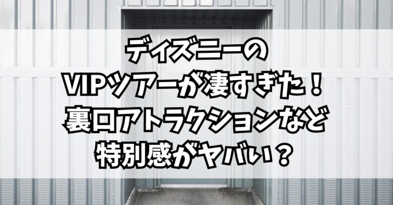 ディズニーのVIPツアーが凄すぎた！裏口アトラクションなど特別感がヤバい？